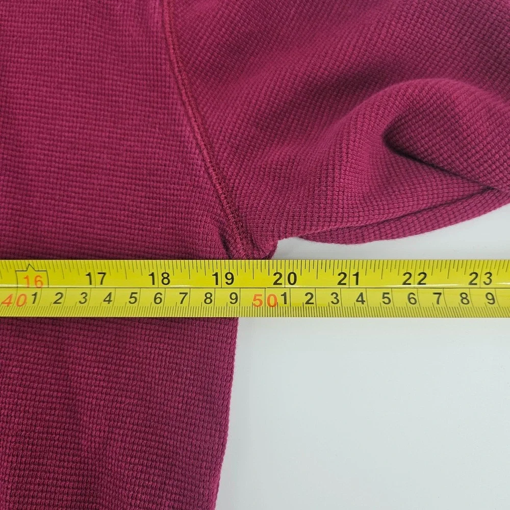 Polo Ralph Lauren Waffle‎ Knit Shirt Mens Medium M Burgundy Thermal Pullover